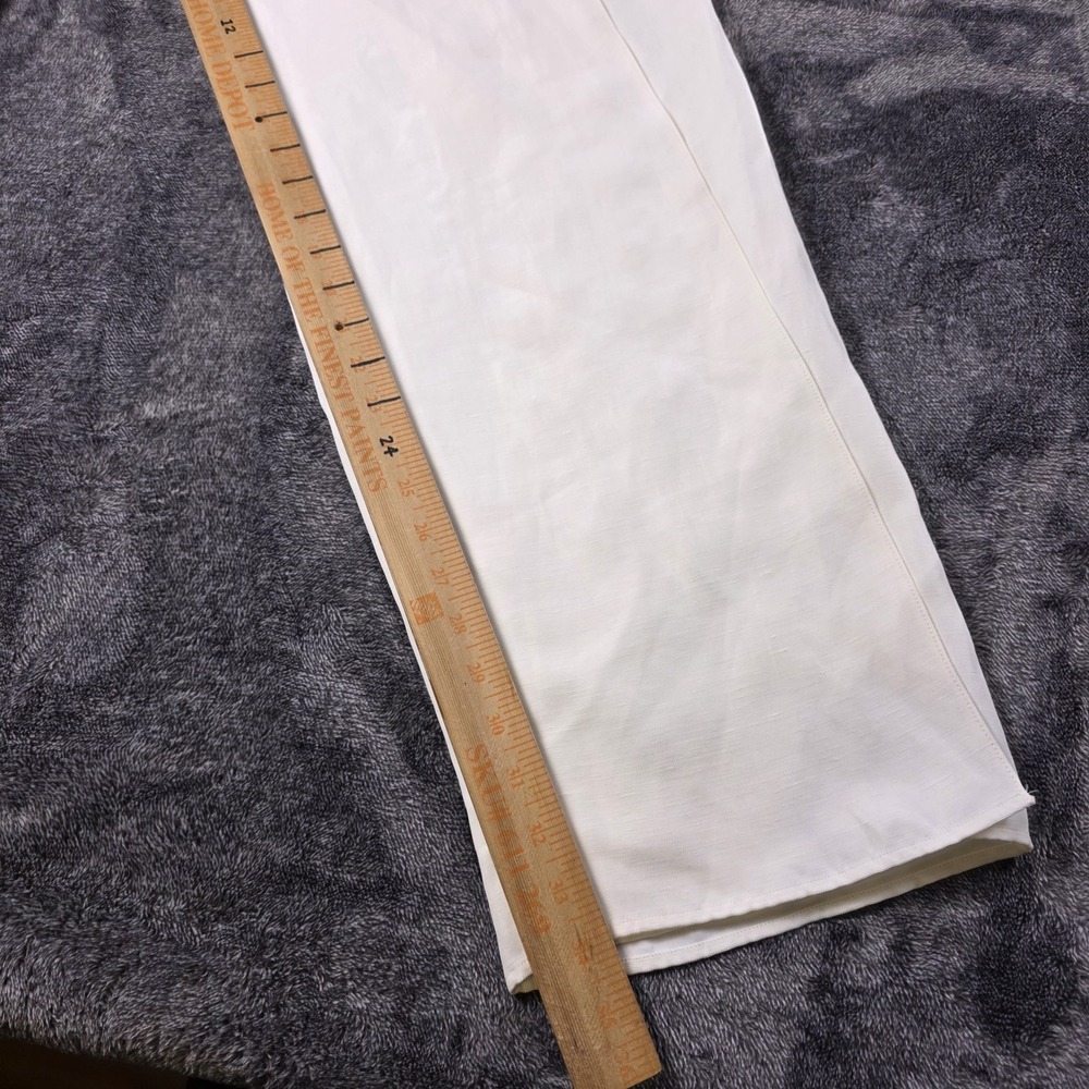 Ralph Lauren Purple Label Leora Linen Blend Pants Womens 10 White $1690 - Picture 9 of 12